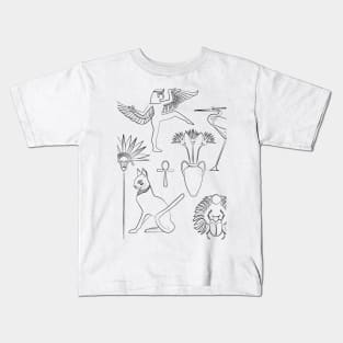 Egyptian Abstract Art (black) Kids T-Shirt